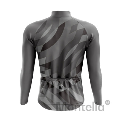 Men's Grey Thermal Fleece Cycling Jacket