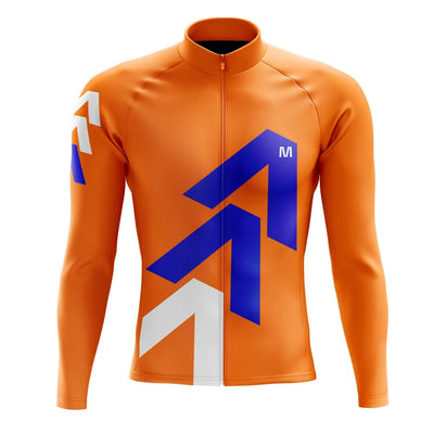 Men's Orange Arrows Long Sleeve Cycling Jersey