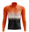 Men's Orange Gradient Long Sleeve Cycling Jersey