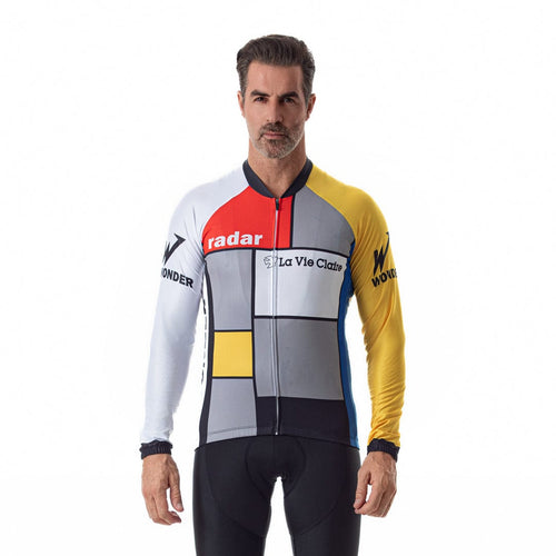 Men's Retro 1985 La Vie Claire Men's Long Sleeve Cycling Jersey