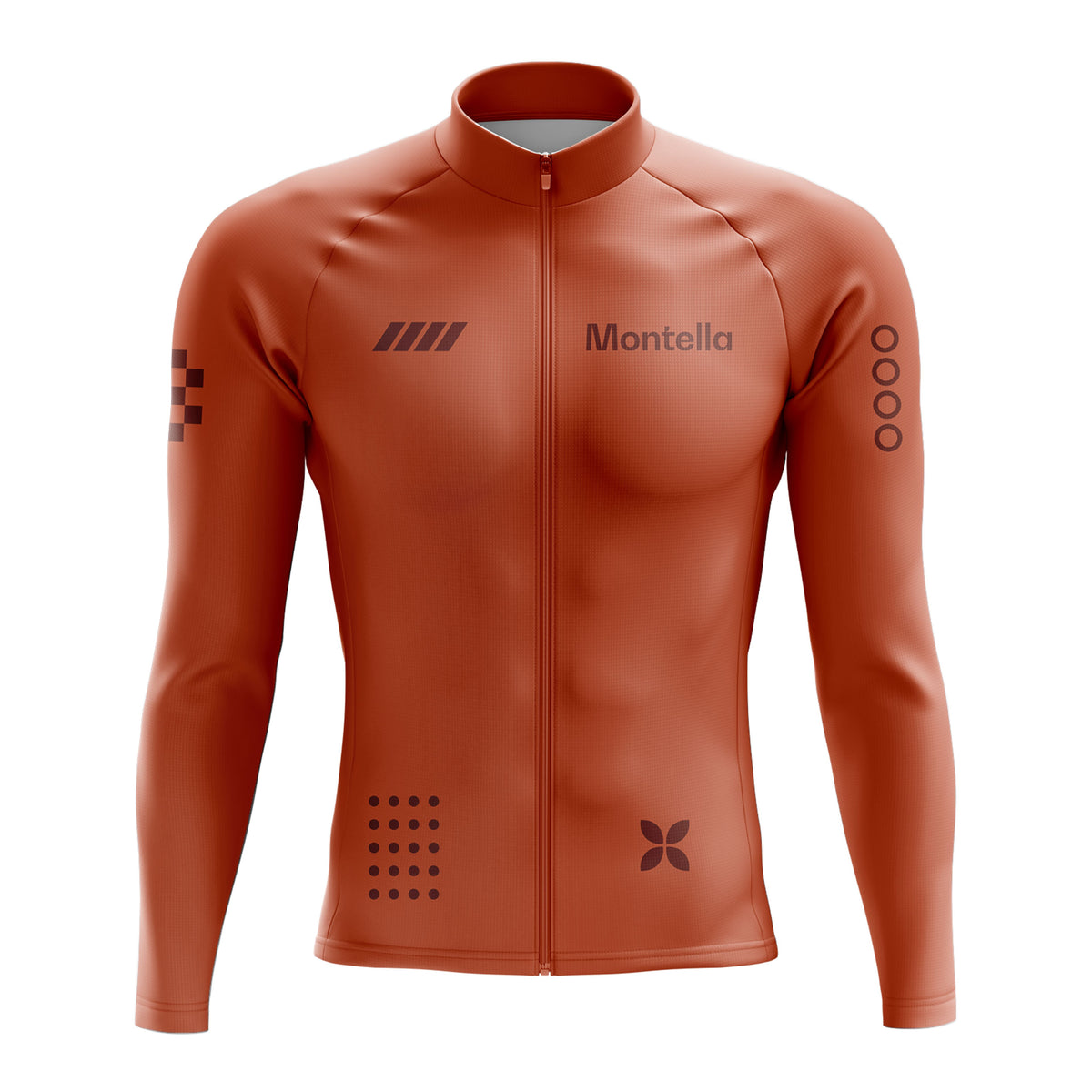 Men's Terracotta Long Sleeve Cycling Jersey
