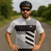 Men's White Black Cycling Jersey