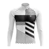 Men's White Black Long Sleeve Cycling Jersey