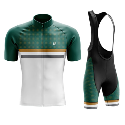 Men's White Green Cycling Jersey or Bib Shorts