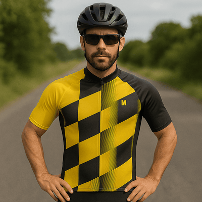 Men's Yellow Black Cycling Jersey