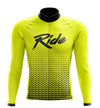Men's Yellow Ride Long Sleeve Cycling Jersey