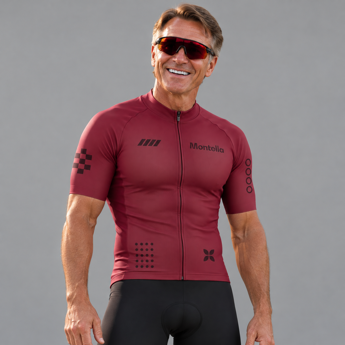 Men's Burgundy Cycling Jersey or Bib Shorts