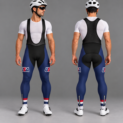 Men’s USA Padded Cycling Bib Pants Tights