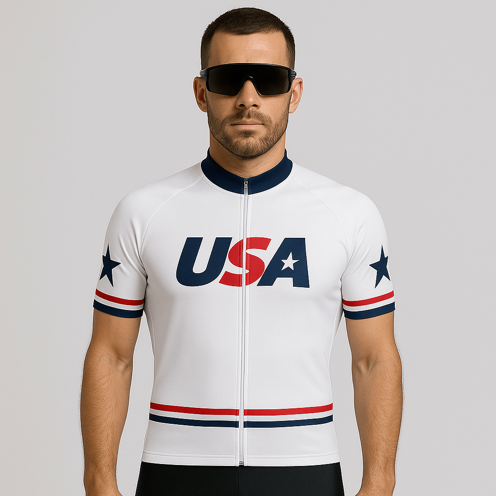 USA White Cycling Jersey