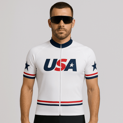 USA White Cycling Jersey