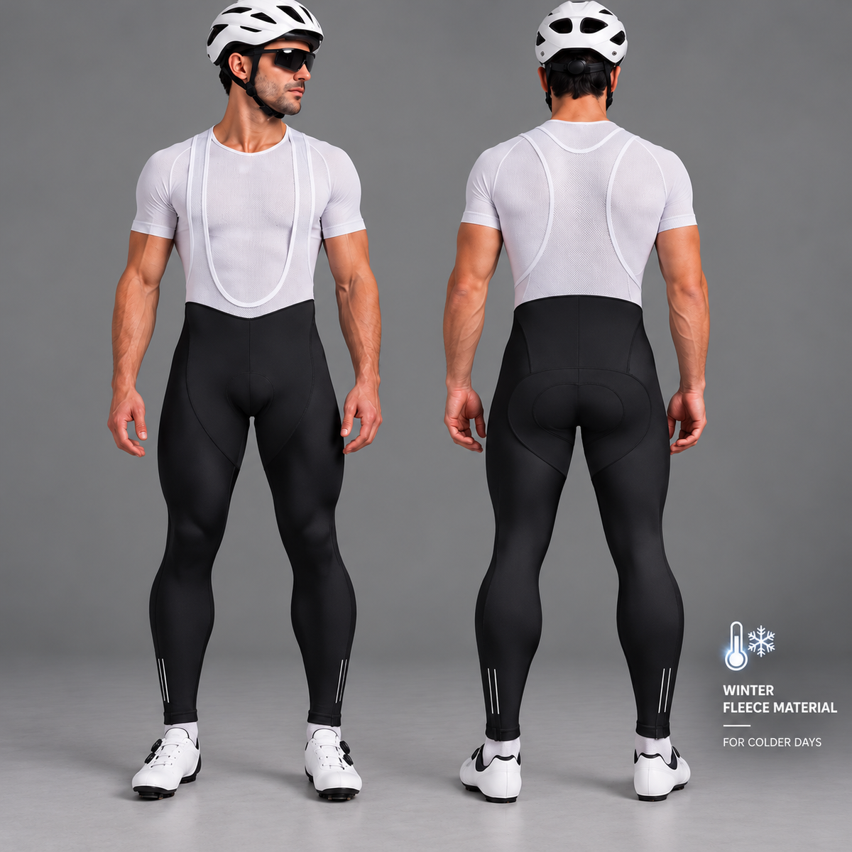 Pantalones de babero de ciclo acolchado para hombres