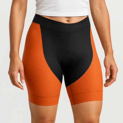 Women Orange Cycling Shorts