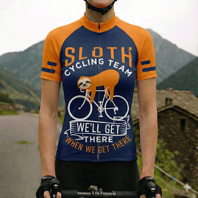 Women Sloth Orange Cycling Jersey