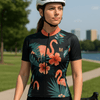 Jersey de ciclismo de gradiente rosado de mujeres