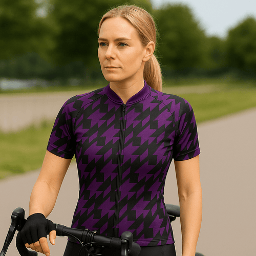 Women's Houndstooth Sleeve Cycling Jersey