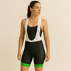 Women's Green Detail Bib Shorts