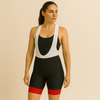 Women's Red Detail Bib Shorts