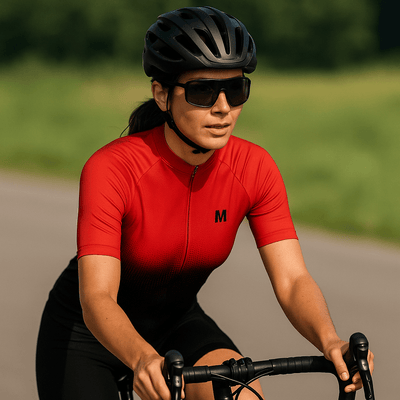 Women's Red Gradient Cycling Jersey