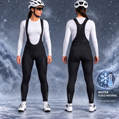 Women’s Thermal Fleece Gel Padded Cycling Bib Tights