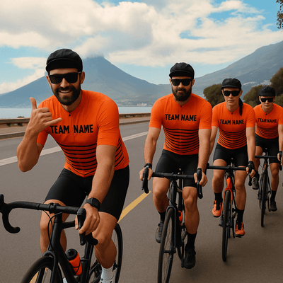custom cycling jersey orange