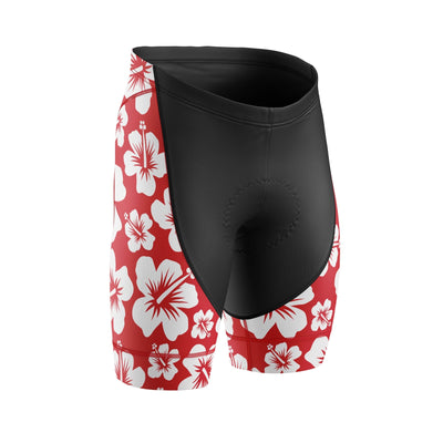 Men's Hibiscus Flower Padded Cycling Shorts