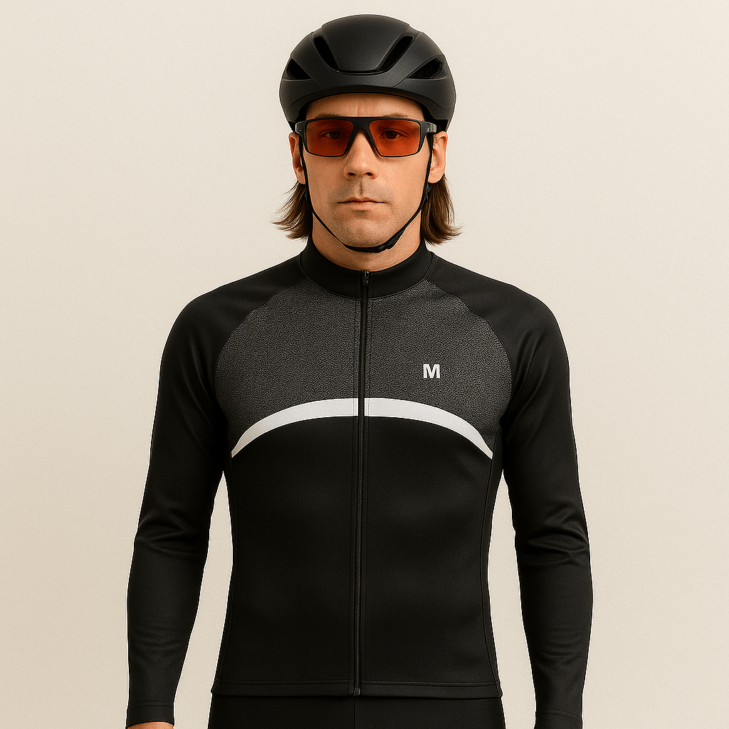 Men's Grey Thermal Fleece Cycling Jacket