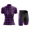 Women's Purple Houndstooth Cycling Jersey or Shorts