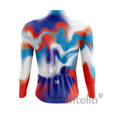 Jersey de ciclismo de manga de ángulo negro de los hombres