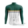 Men's Green White Long Sleeve Cycling Jersey