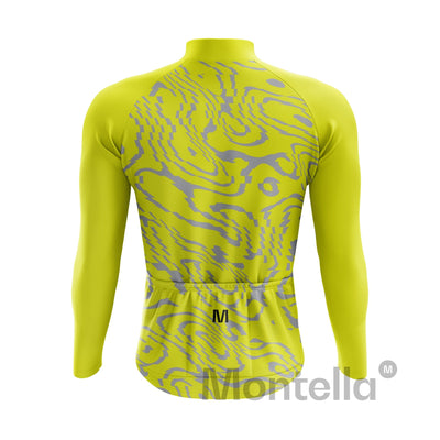 Men's Yellow Thermal Fleece Cycling Jacket