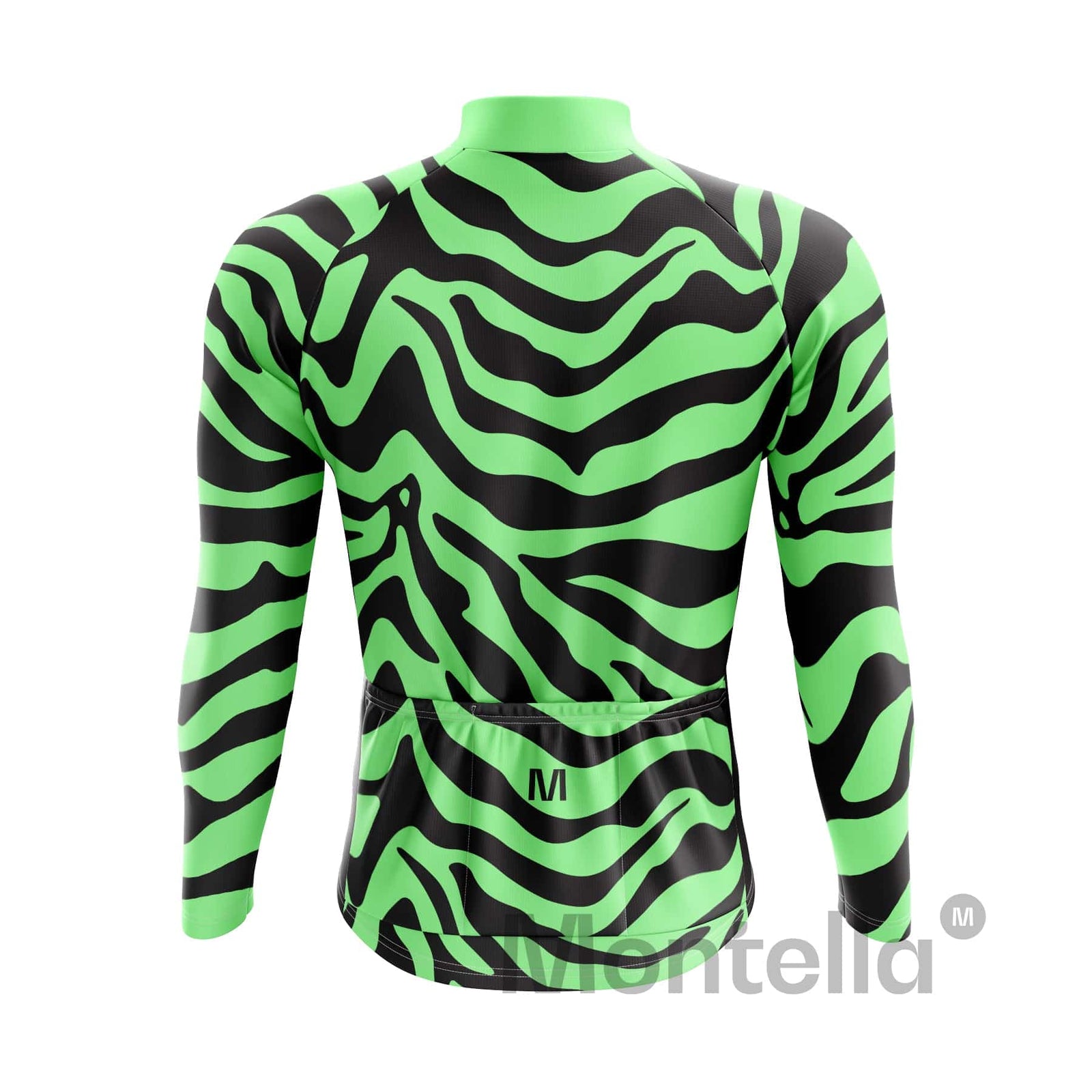 Men's Green Animal Long Sleeve Cycling Jersey