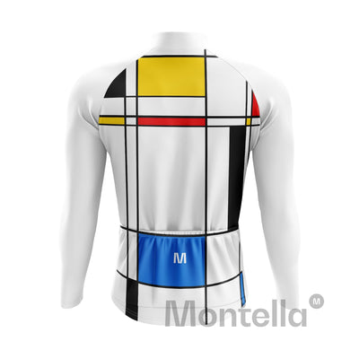 Men's White Cube Long Sleeve Cycling Jersey