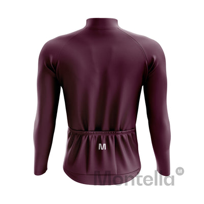 Men's Burgundy Thermal Fleece Cycling Jacket