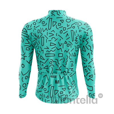 Men's Tile Figures Long Sleeve Cycling Jersey