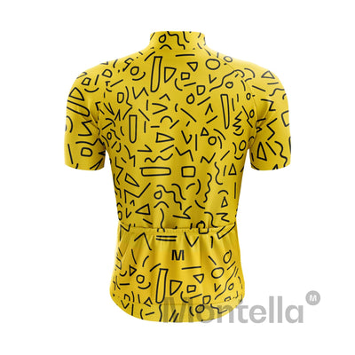 Men's Yellow Figures Cycling Jersey or Bib Shorts