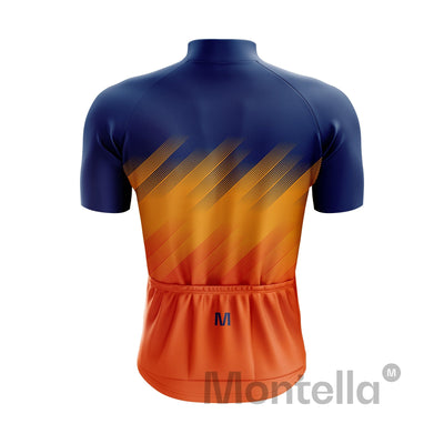 Men's Blue Orange Cycling Jersey