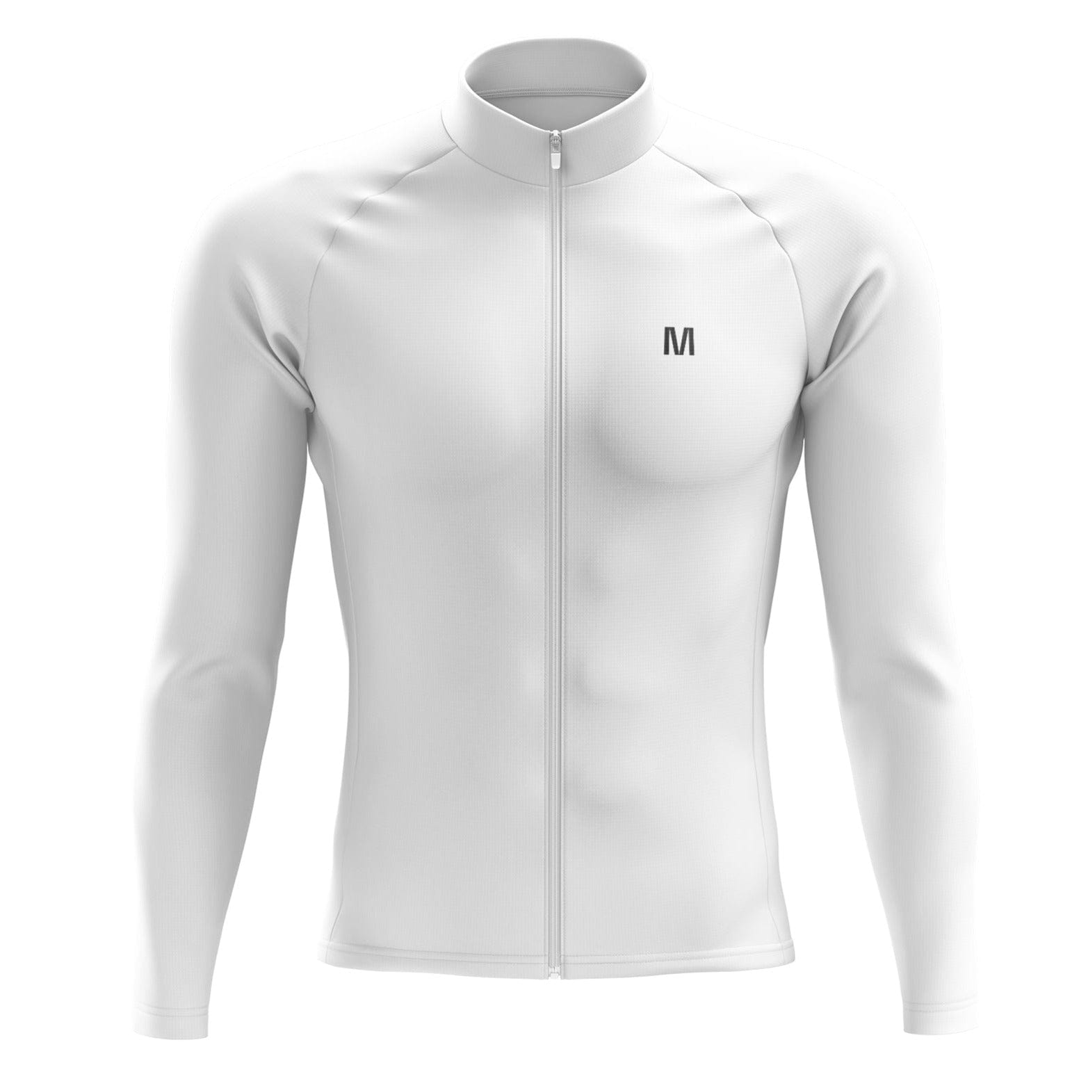 Men's White Long Sleeve Cycling Jersey