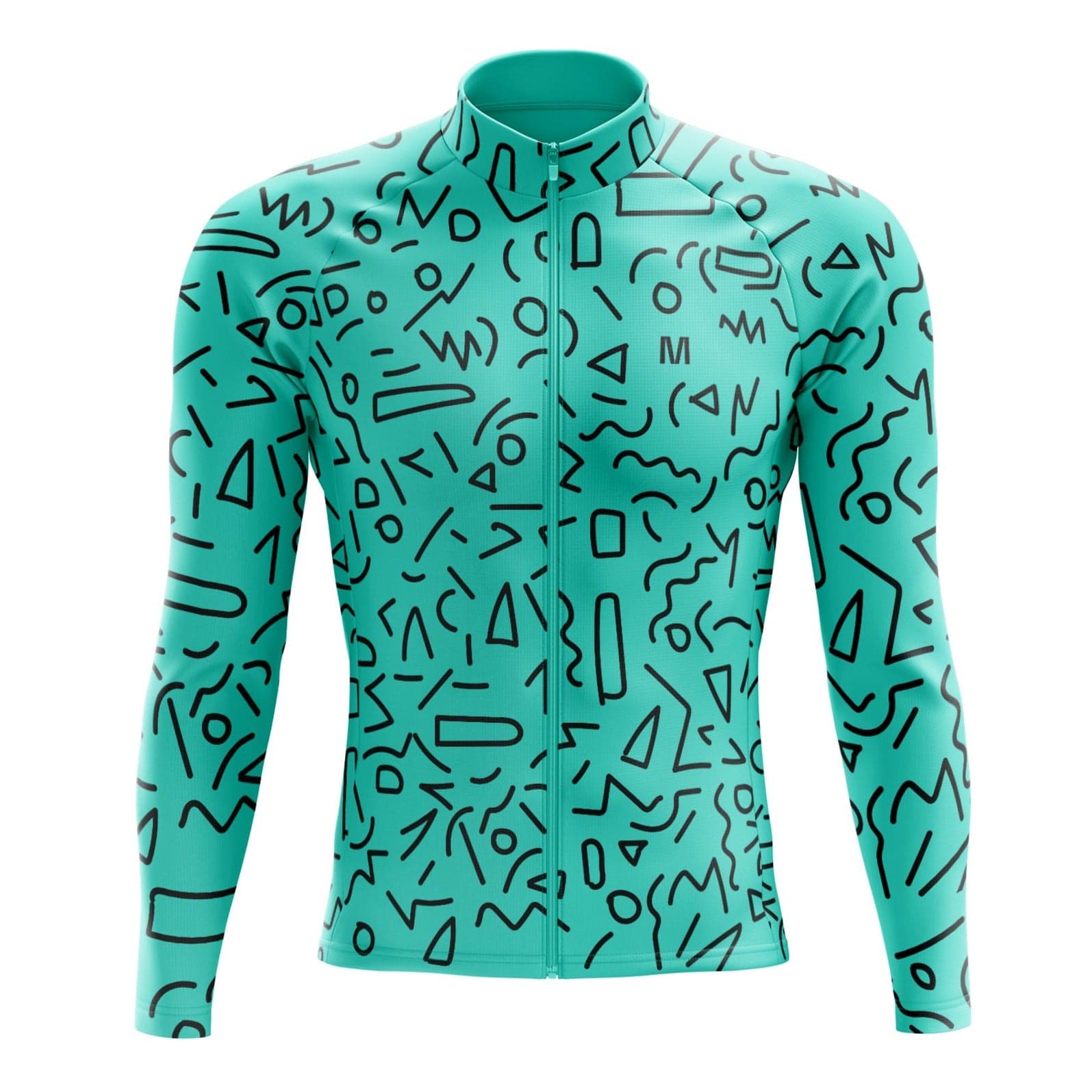 Men's Tile Figures Long Sleeve Cycling Jersey