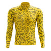 Men's Yellow Figures Long Sleeve Cycling Jersey