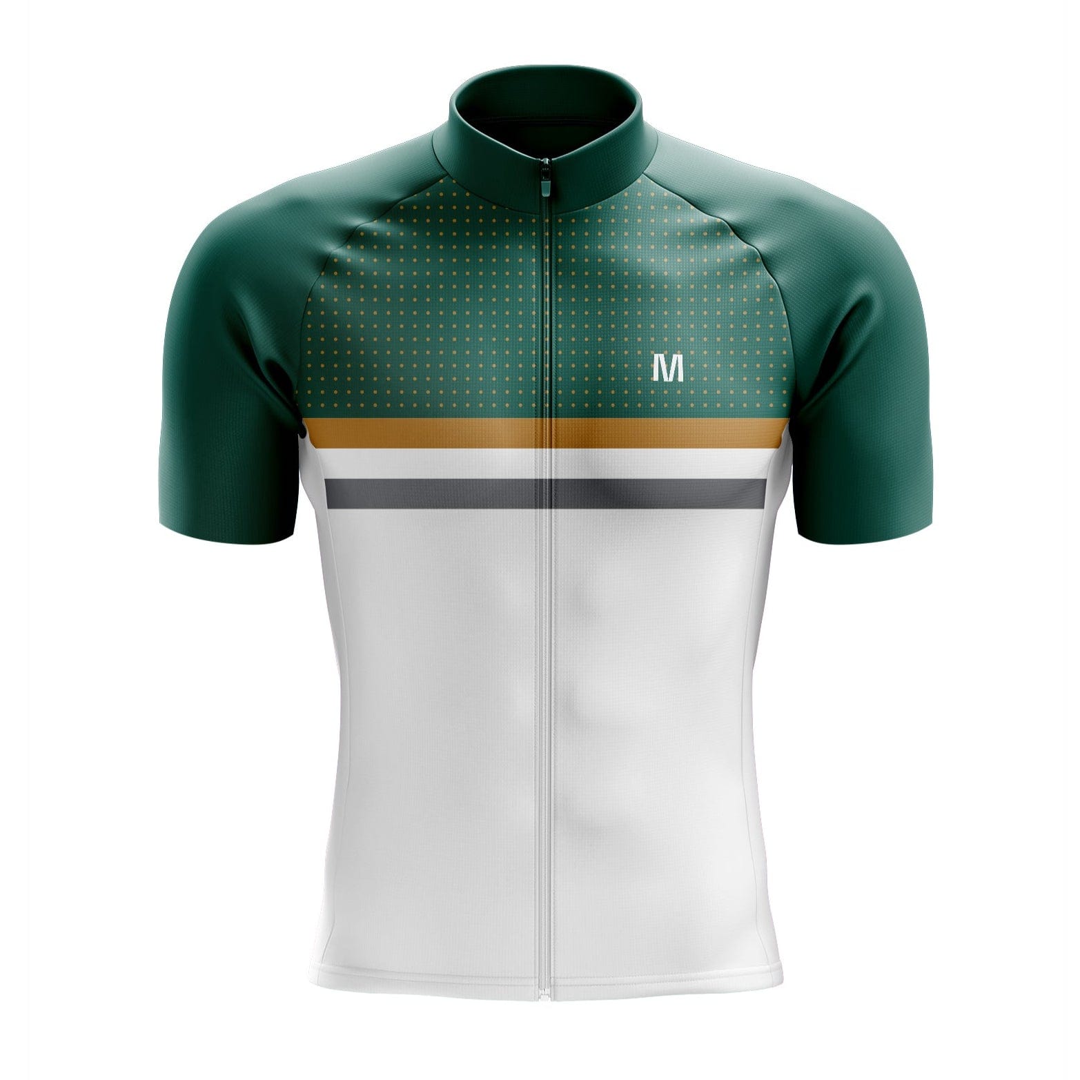 Men's Green White Cycling Jersey