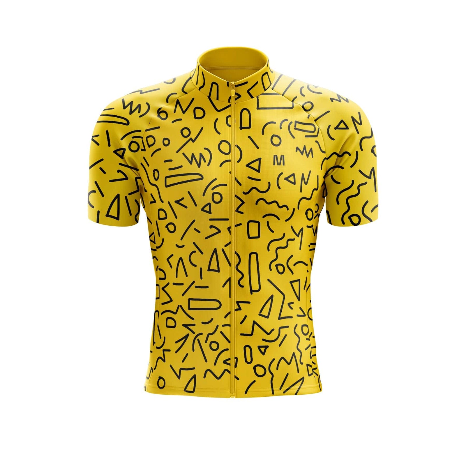 Men's Yellow Figures Cycling Jersey or Bib Shorts