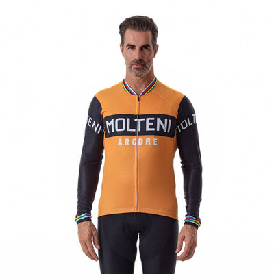Men's Retro Molteni Long Sleeve Cycling Jersey Montella Cycling Men Long Sleeve