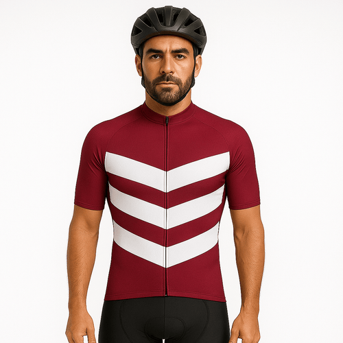 men dark red cycling jersey