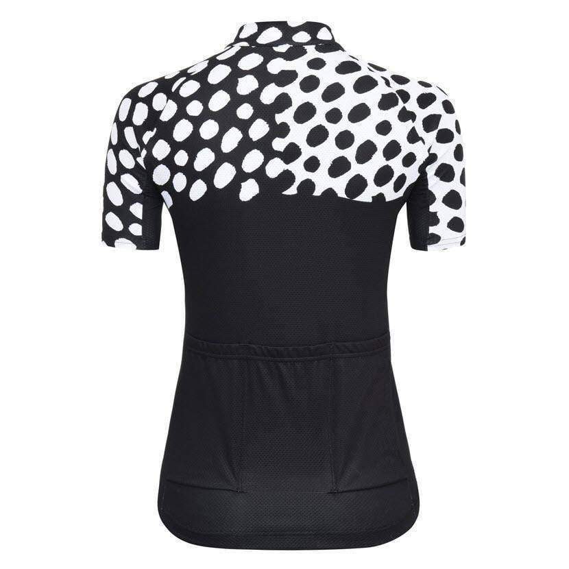 Women's Leopard Dots Black Cycling Jersey