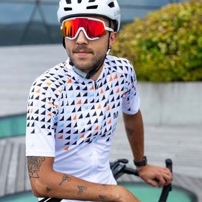 Montella Cycling Long Sleeve Men's White Long Sleeve Cycling Jersey