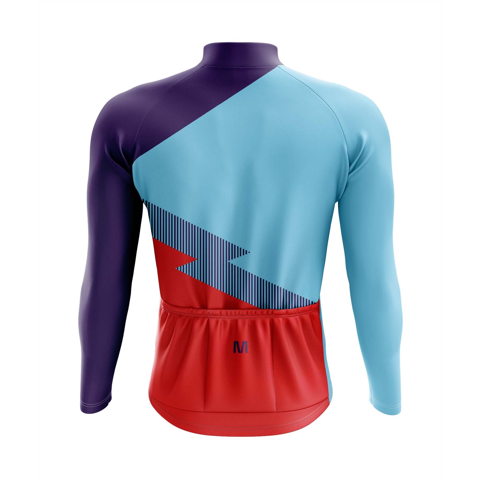 Montella Cycling Men Long Sleeve Men's Blue Side Long Sleeve Cycling Jersey