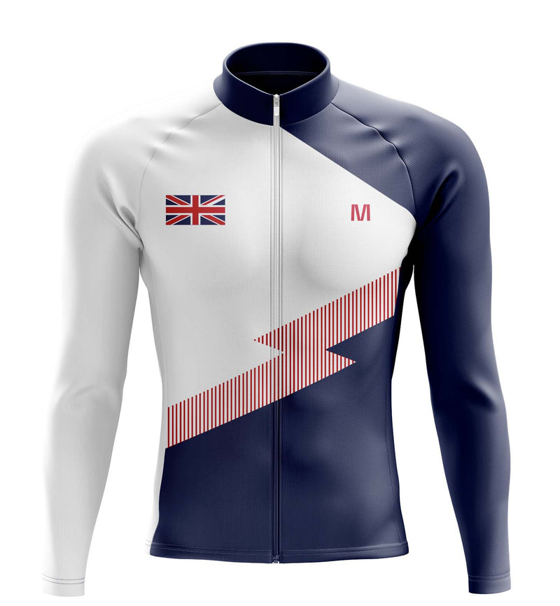 Montella Cycling Men Long Sleeve Men's Great Britain Long Sleeve Cycling Jersey