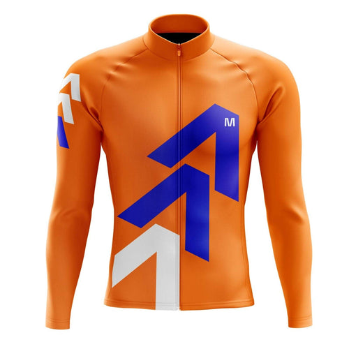 Montella Cycling Men Long Sleeve Men's Orange Arrows Long Sleeve Cycling Jersey
