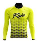 Montella Cycling Men Long Sleeve Men's Yellow Ride Long Sleeve Cycling Jersey