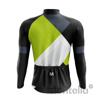 Jersey de ciclismo de manga de ángulo negro de los hombres